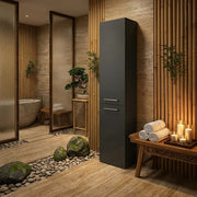 Deltar 350mm Floor Standing 2 Door Tall Unit, Anthracite Gloss