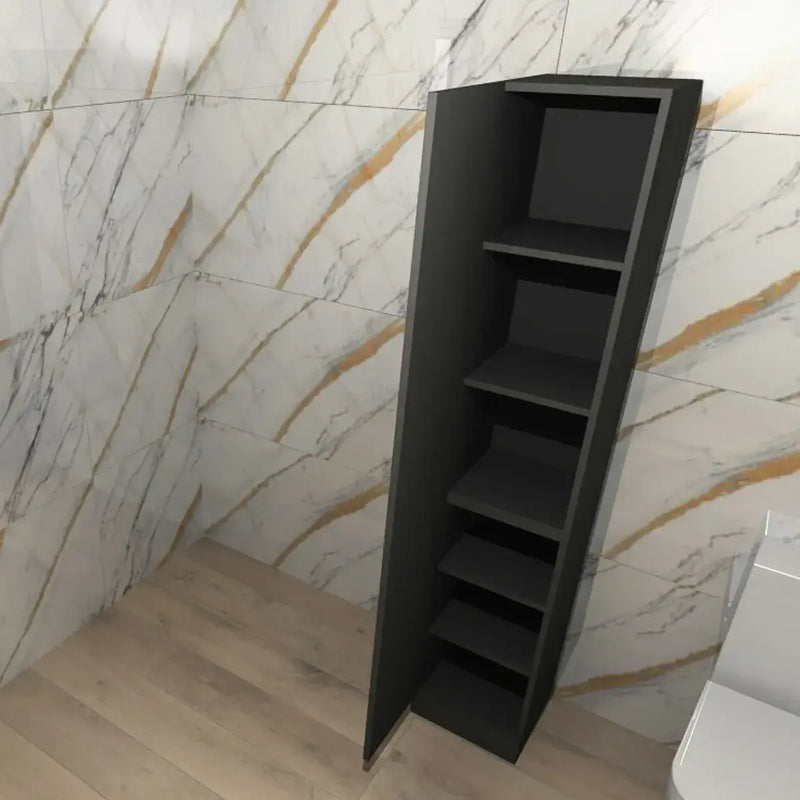 Deltar 350mm Floor Standing 2 Door Tall Unit, Anthracite Gloss