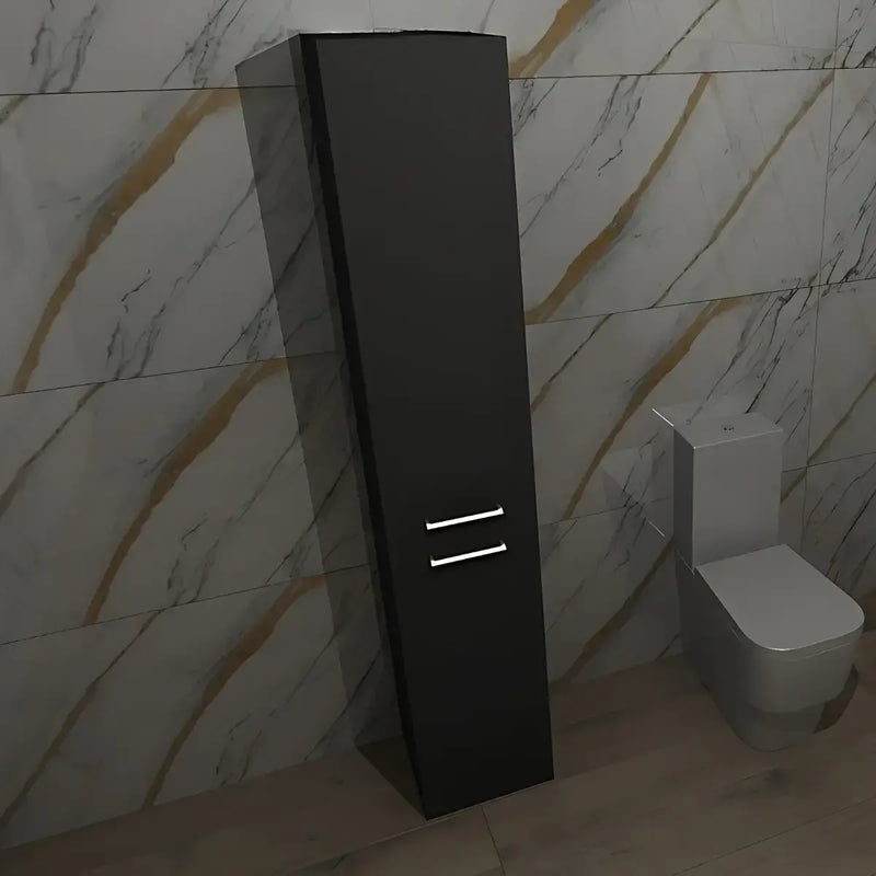 Deltar 350mm Floor Standing 2 Door Tall Unit, Anthracite Gloss