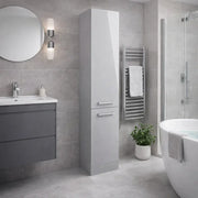 Deltar 350mm Floor Standing 2 Door Tall Unit, Grey Gloss