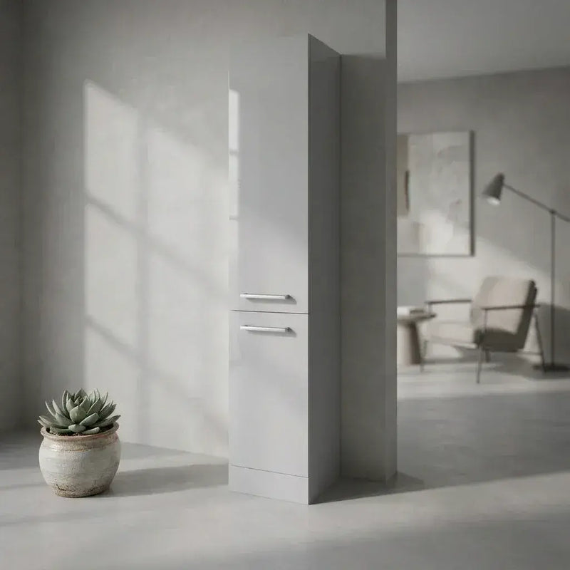 Deltar 350mm Floor Standing 2 Door Tall Unit, Grey Gloss
