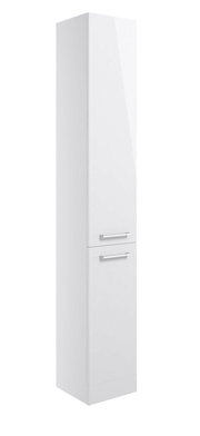 Deltar 350mm Floor Standing 2 Door Tall Unit, White Gloss