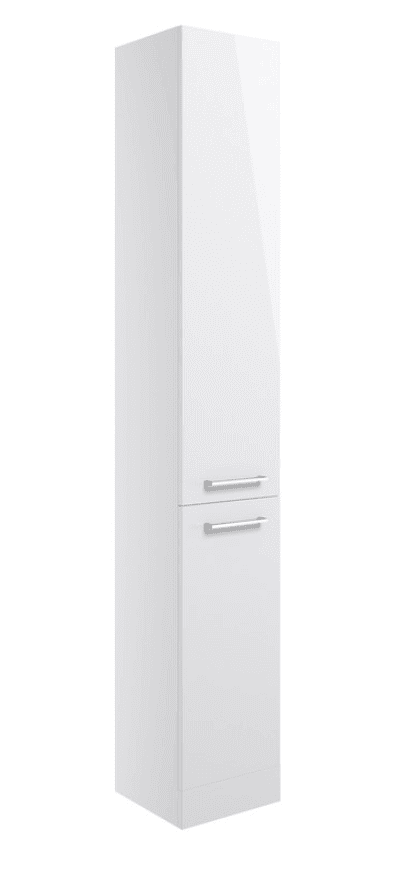 Deltar 350mm Floor Standing 2 Door Tall Unit, White Gloss