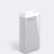 Deltar 410mm Floor Standing 1 Door Basin Unit with Basin, Grey Gloss