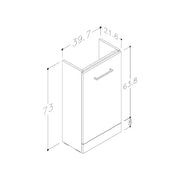 Deltar 410mm Floor Standing 1 Door Basin Unit with Basin, White Gloss
