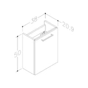 Deltar 410mm Wall Hung 1 Door Basin Unit with Basin, Grey Gloss