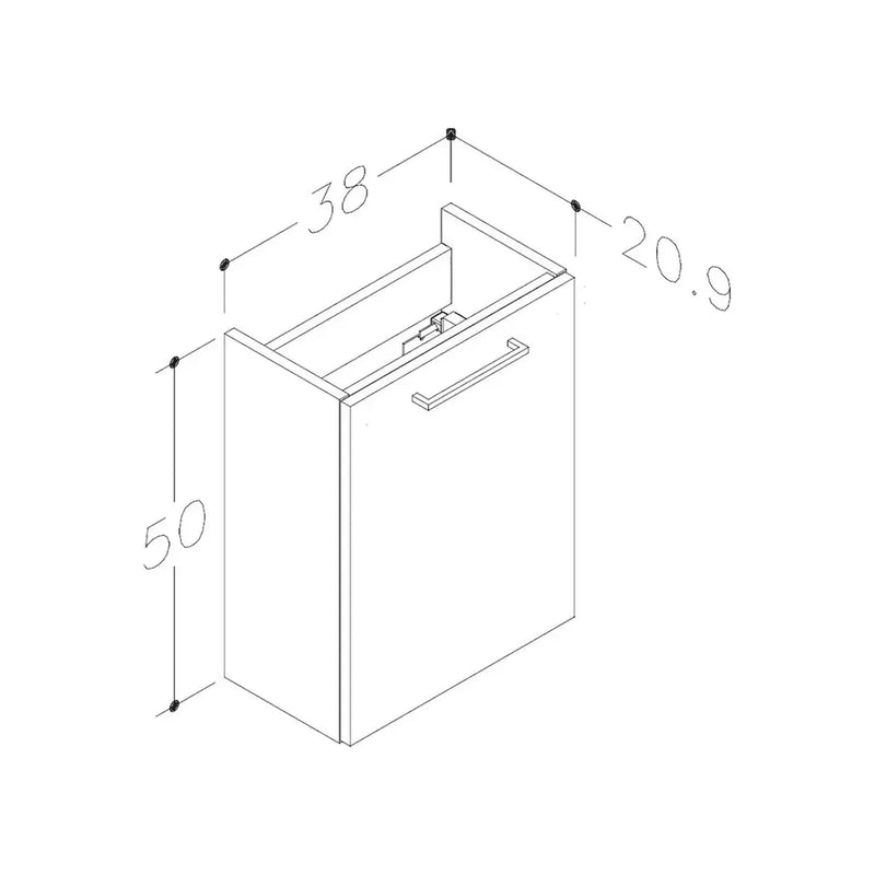 Deltar 410mm Wall Hung 1 Door Basin Unit with Basin, Grey Gloss