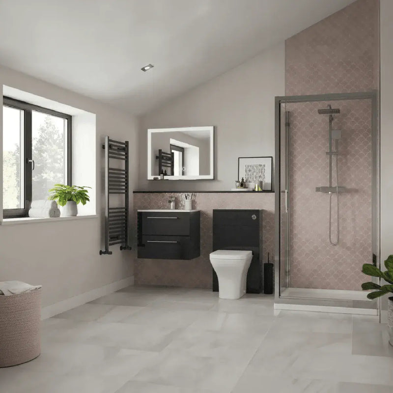 Deltar 500mm Floor Standing WC Unit, Anthracite Gloss