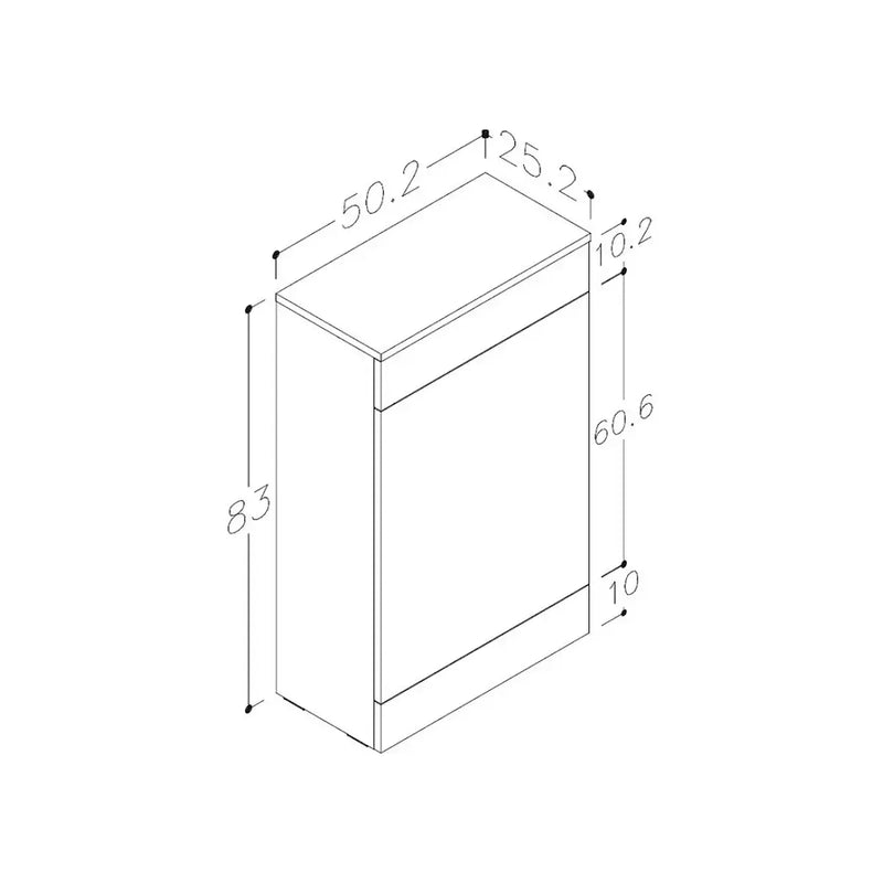 Deltar 500mm Floor Standing WC Unit, Grey Gloss