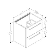 Deltar 510mm Dark Grey Wall Hung 2 Drawer Basin Unit with Basin