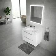 Deltar 610mm Wall Hung 2 Drawer Basin Unit with Basin, White Gloss