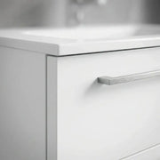 Deltar 610mm Wall Hung 2 Drawer Basin Unit with Basin, White Gloss