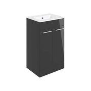 Deltar Anthracite Furniture Bathroom Suite with Brushed Brass Finishes