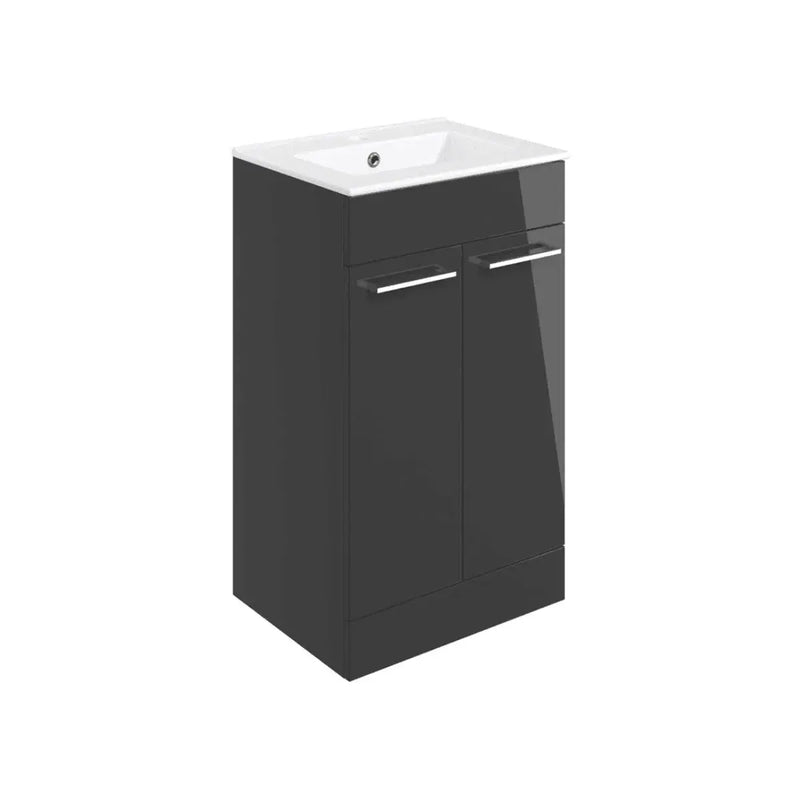 Deltar Anthracite Furniture Bathroom Suite with Brushed Brass Finishes