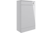Deltar Light Grey Gloss Furniture Bathroom Suite with Brushed Brass Finishes