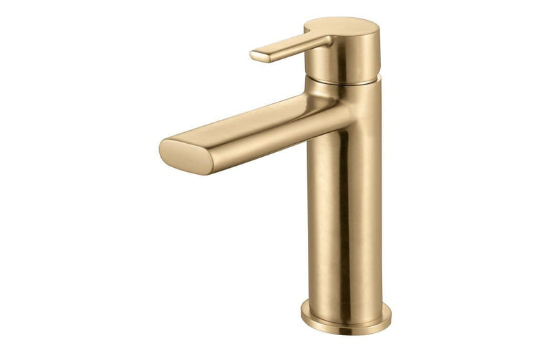 Deltar Oak Gloss Furniture Bathroom Suite with Brushed Brass Finishes