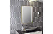 Deltar White Gloss Furniture Bathroom Suite with Brushed Brass Finishes