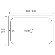 Deluxe Rectangular Shower Tray - 45mm High - 1500 x 760mm