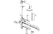Derwents Traditional Exposed Thermostatic Dual Head Shower Kit Brushed Brass