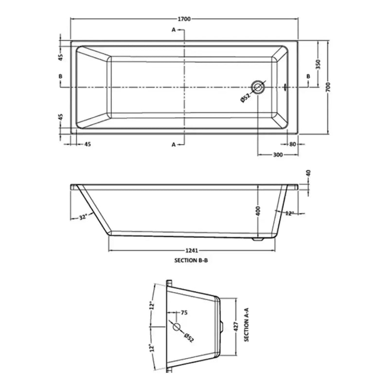 Deva Square Bath, Light Grey Vanity Unit, Bath, Panels, Taps, Close Coupled Toilet and Basin