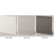 Deva Square Bath, Light Grey Vanity Unit, Bath, Panels, Taps, Close Coupled Toilet and Basin