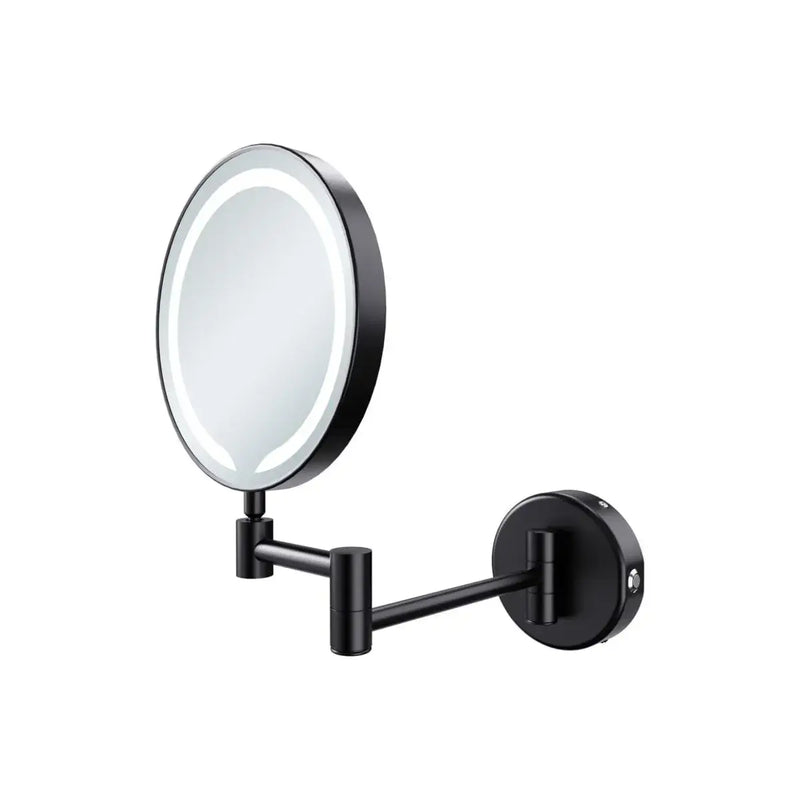 Dot Round LED Cosmetic Bathroom Mirror - Black