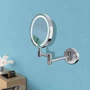 Dot Round LED Cosmetic Bathroom Mirror - Chrome