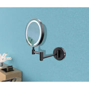 Dot Round LED Cosmetic Mirror - Black