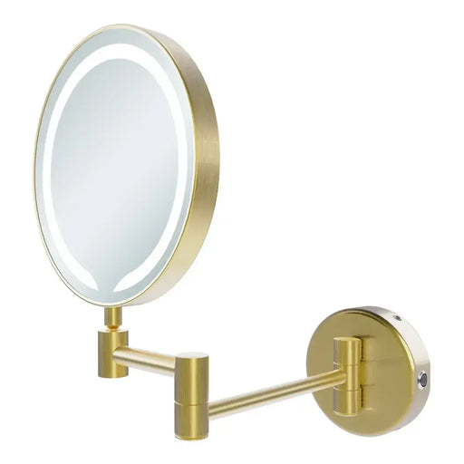 Dot Round LED Cosmetic Mirror - Brushed Brass