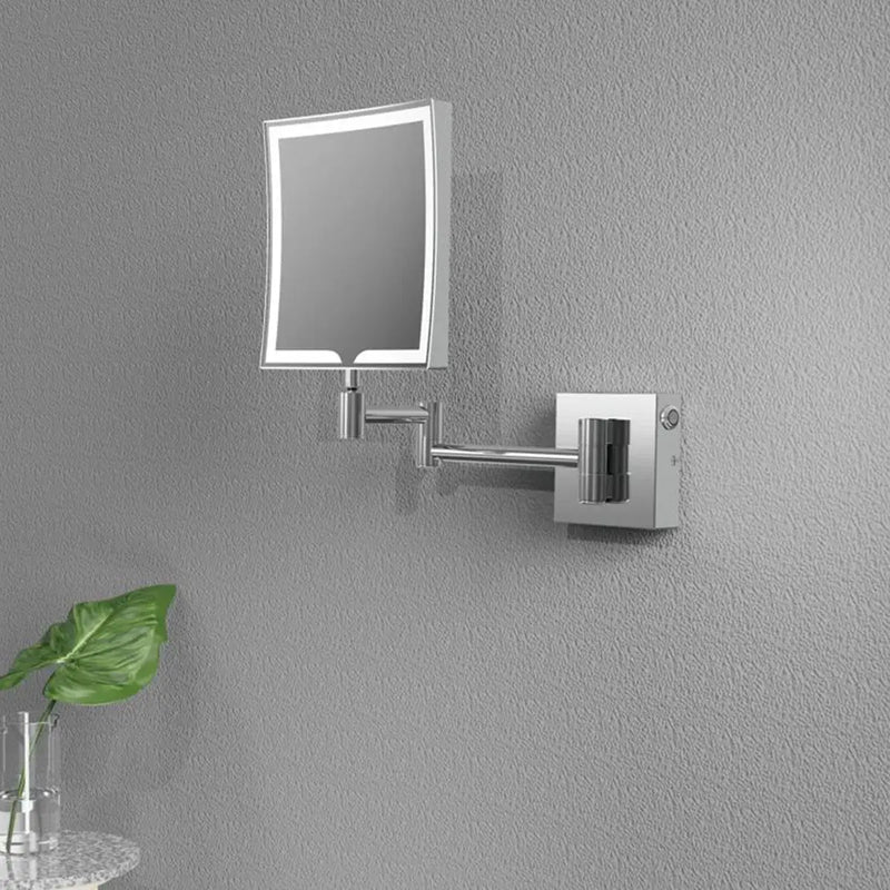 Dot Square LED Cosmetic Bathroom Mirror - Chrome
