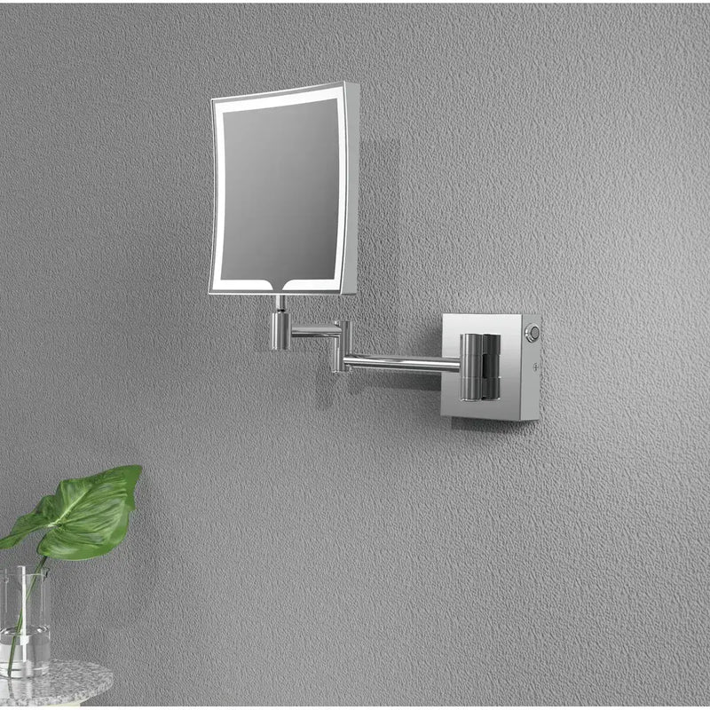 Dot Square LED Cosmetic Mirror - Chrome