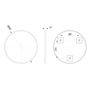 Eclipser 500mm Round Mirror - Matt Black