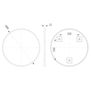 Eclipser 600mm Round Mirror - Matt Black