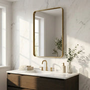 Eclipser 600x800mm Oblong Mirror - Brushed Brass