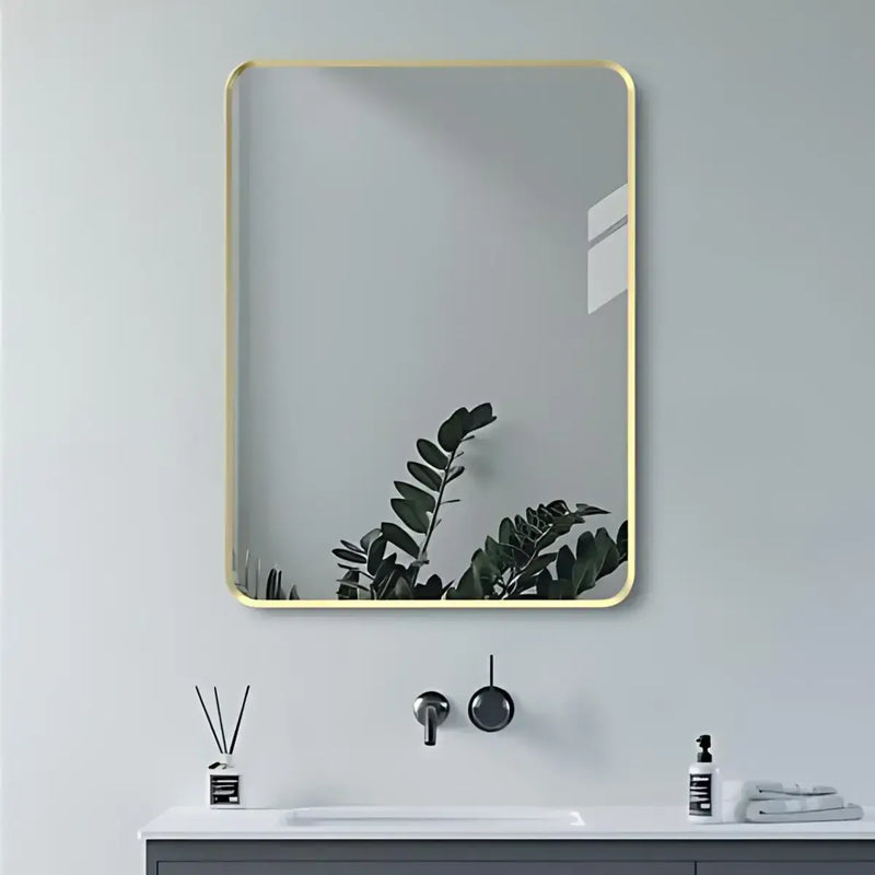 Eclipser 600x800mm Oblong Mirror - Brushed Brass