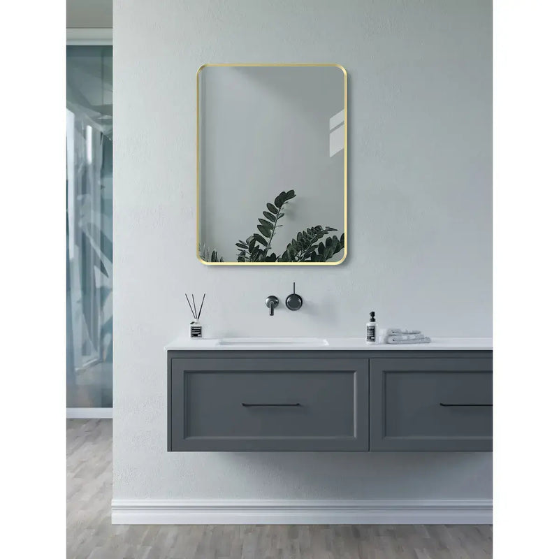Eclipser 600x800mm Rectangle Mirror - Brushed Brass