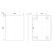 Eclipser 600x800mm Rectangle Mirror - Matt Black