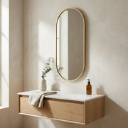 Eclipser 800x400mm Oblong Mirror - Brushed Brass