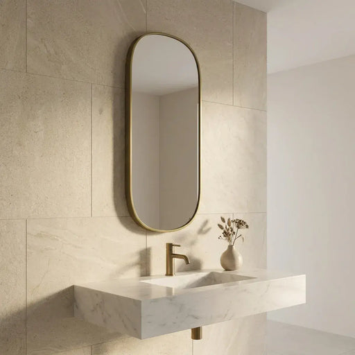 Eclipser 800x400mm Oblong Mirror - Brushed Bronze