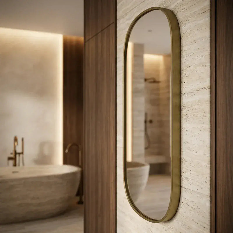 Eclipser 800x400mm Oblong Mirror - Brushed Bronze