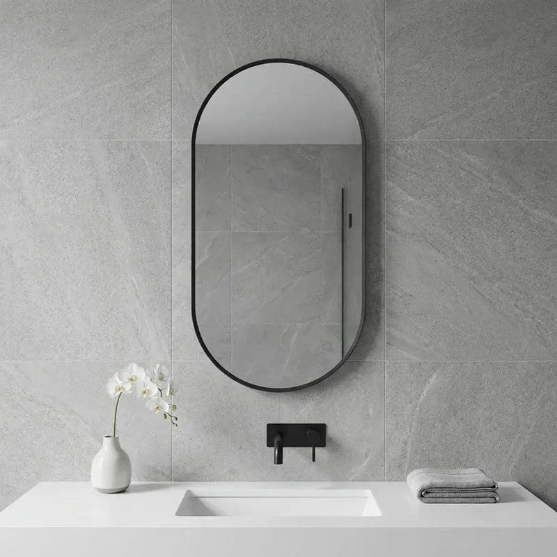 Eclipser 800x400mm Oblong Mirror - Matt Black