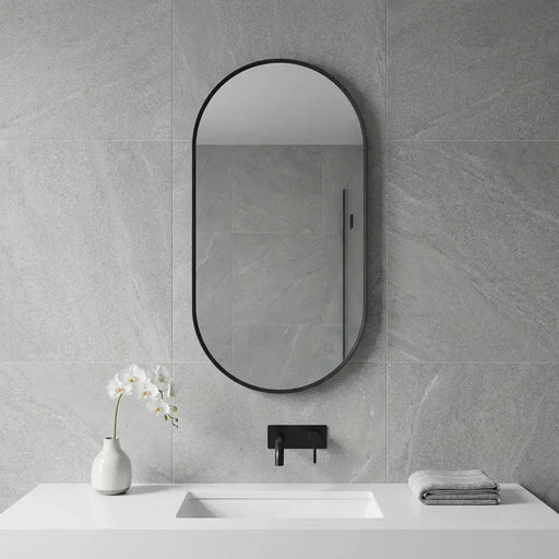 Eclipser 800x400mm Oblong Mirror - Matt Black