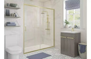 Elite Brushed Brass 1000mm Sliding Shower Door Shower Enclosure