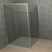 Elite Brushed Brass 1000mm Sliding Shower Door Shower Enclosure