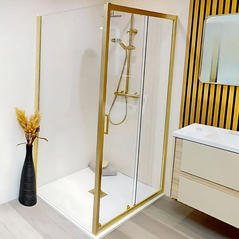 Elite Brushed Brass 1200mm Sliding Shower Door Shower Enclosure