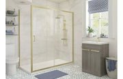 Elite Brushed Brass 1200mm Sliding Shower Door Shower Enclosure