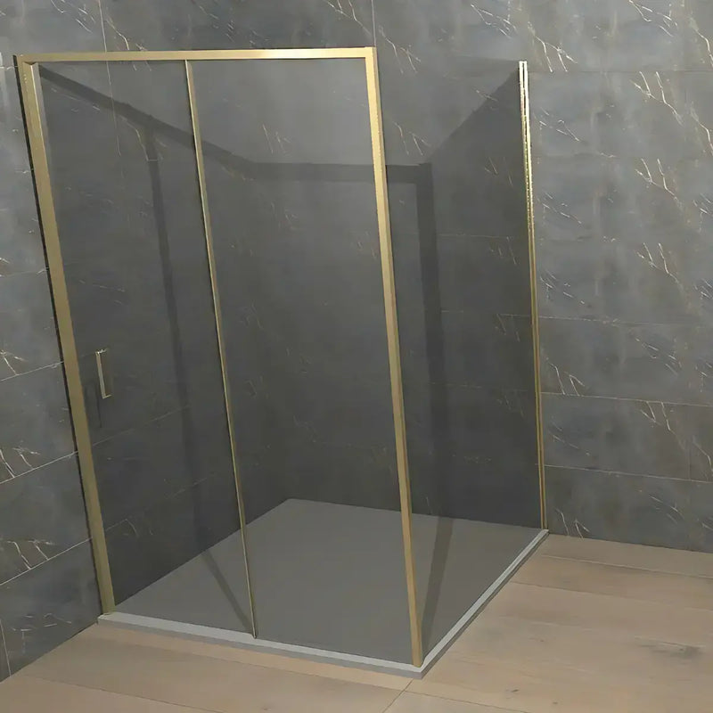 Elite Brushed Brass 1200mm Sliding Shower Door Shower Enclosure