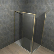 Elite Brushed Brass 1400mm Sliding Shower Door Shower Enclosure