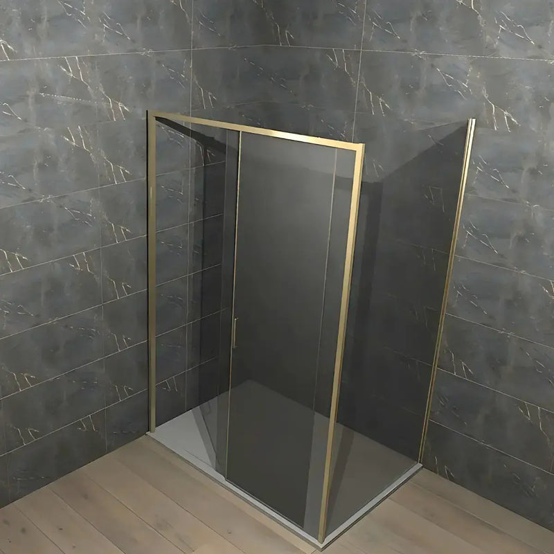 Elite Brushed Brass 1400mm Sliding Shower Door Shower Enclosure