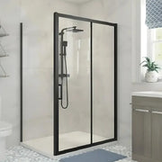 Elite Matt Black 1200mm Sliding Shower Door Shower Enclosure
